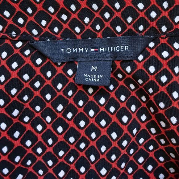 Tommy Hilfiger Patterned V-Neck Midi Dress - Women’s Medium - Picture 8 of 13